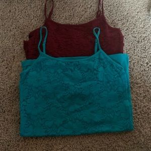 Lace Spagetti Strapped Tank Top.